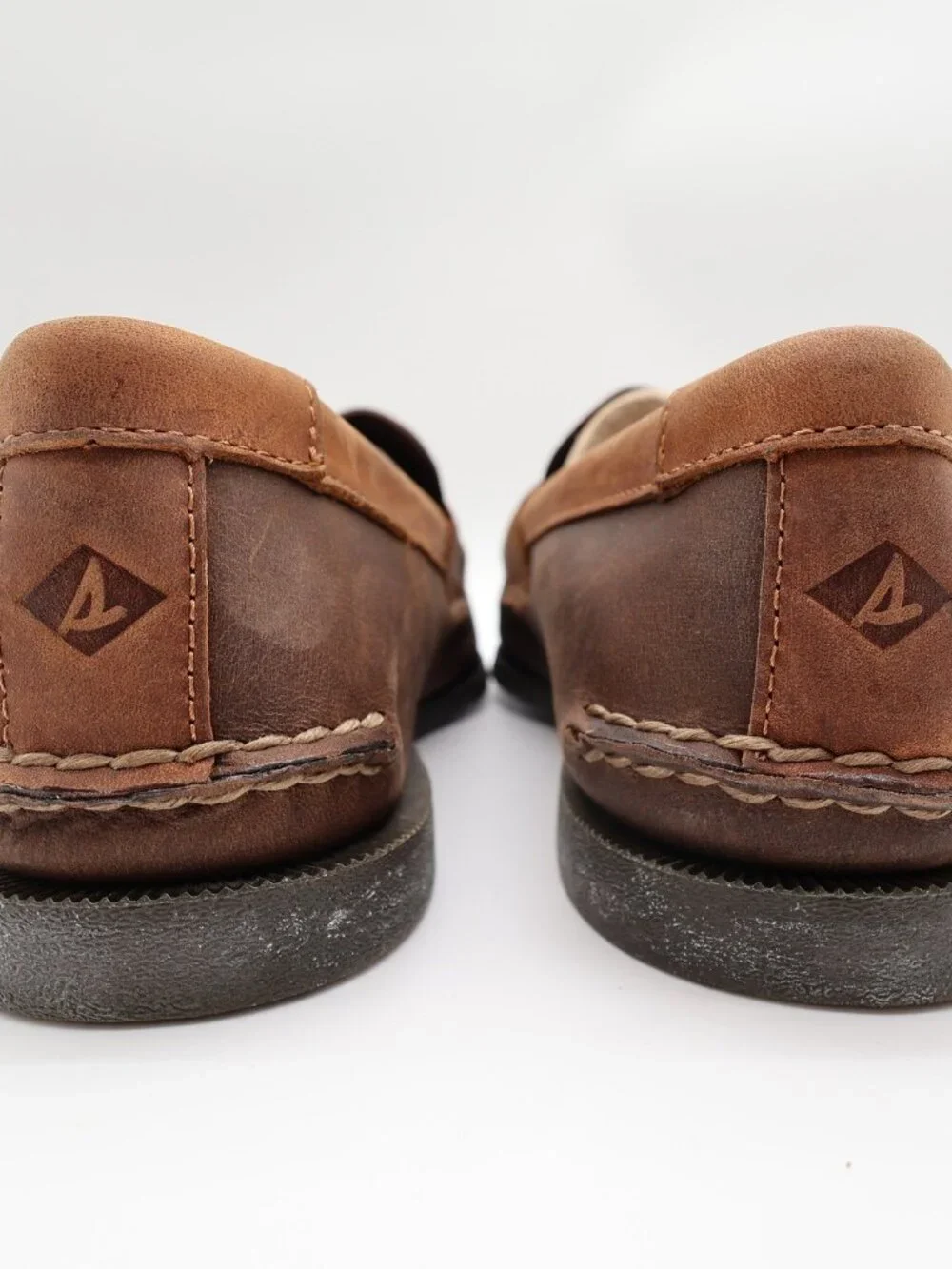 Sperry A/O Penny Loafers Mens 10.5 Brown Leather Slip On Boat Shoes